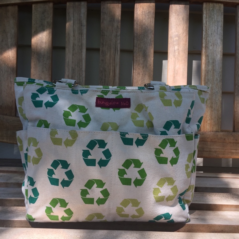 BRAND NEW BUNGALOW 360 RECYCLE PRINT PURSE BAG
